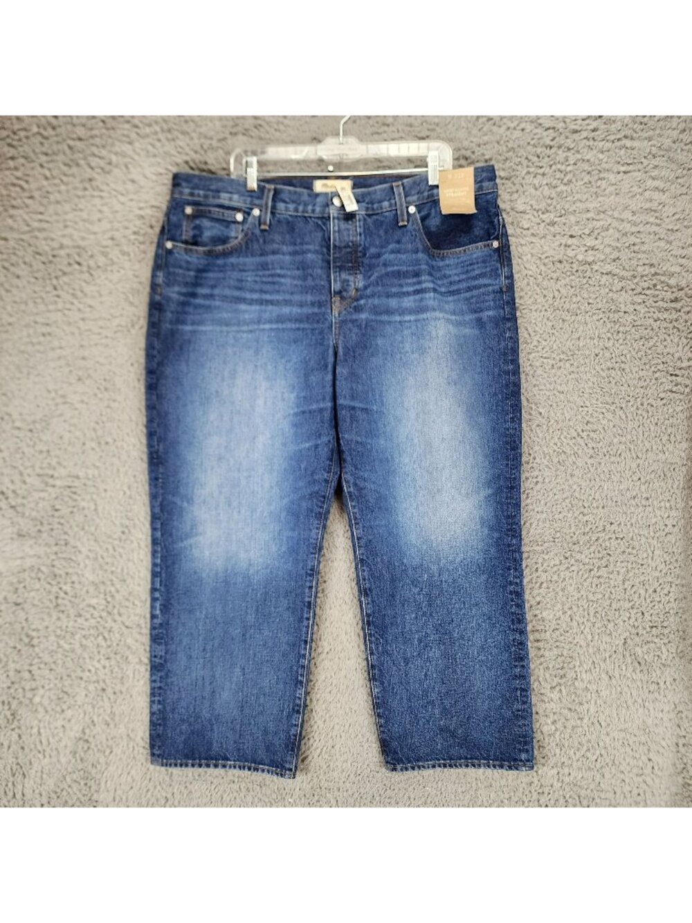 Madewell Jeans Womens 33 Petite Blue Button Fly Low Slung Straight *NWT*